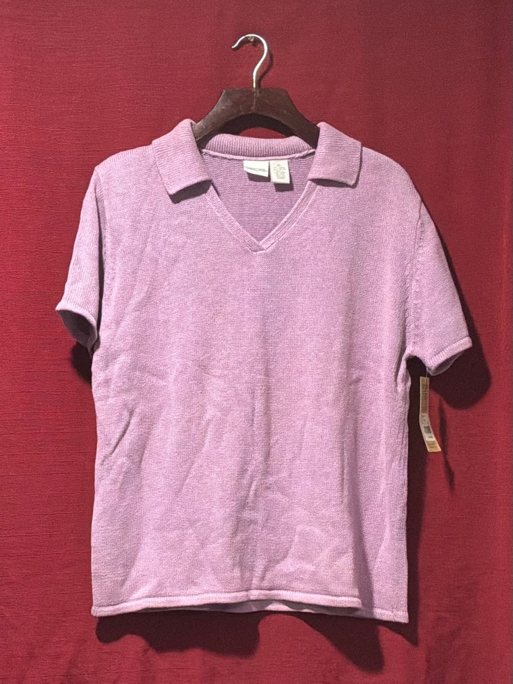Cherokee woman’s Lavender Short-Sleeve V-Neck Collar Top